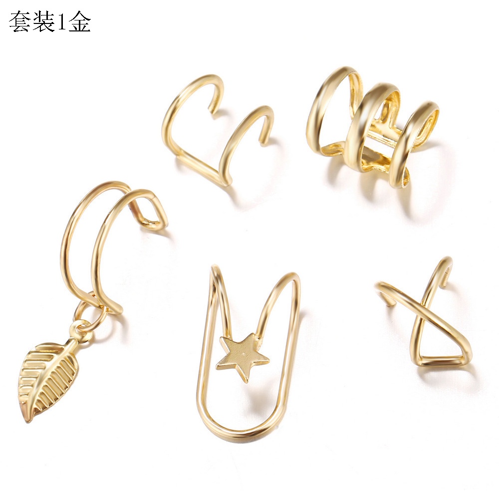 Set 5 Khuyên Vành Tai Chữ C Cá Tính Cho Nữ