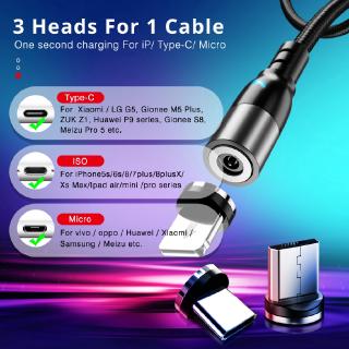 Dây Cáp Sạc Nhanh USB Type C Micro USB Có Đèn LED Cho IOS Huawei Android