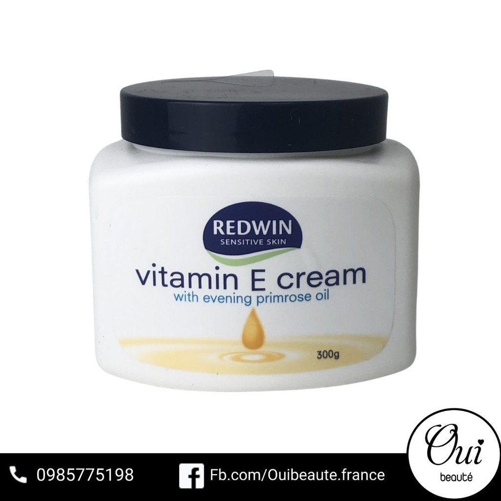 Kem dưỡng Redwin vitamin E cream with evening primrose oil, sữa dưỡng ẩm, mềm mịn da 300g Ouibeaute