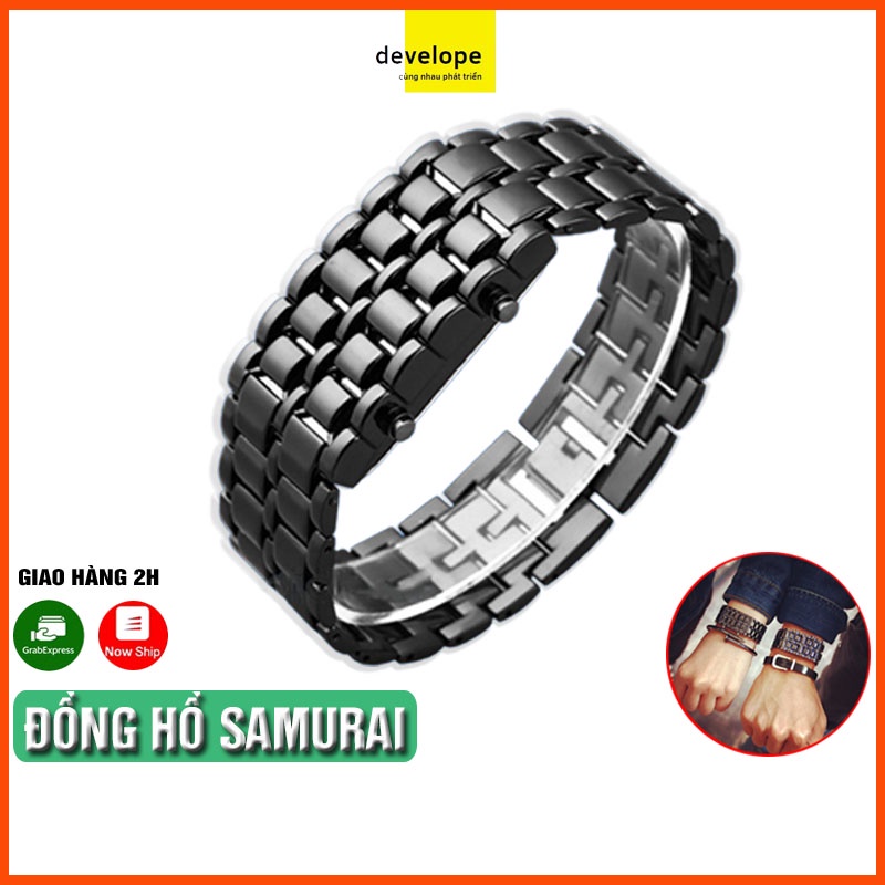 [FREESHIP] Đồng Hồ Nam LED SAMURAI Cá Tính (Led Đỏ)