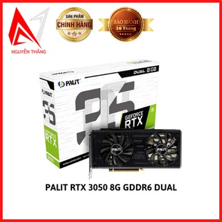 Vga card màn hình Palit RTX 3050 8G GDDR6 Dual new chính thumbnail