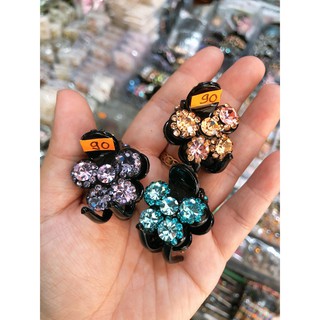 [nhí] kẹp tóc càng cua 3 răng đính đá màu cao cấp hình hoa - kẹp nửa tóc hair clip mini