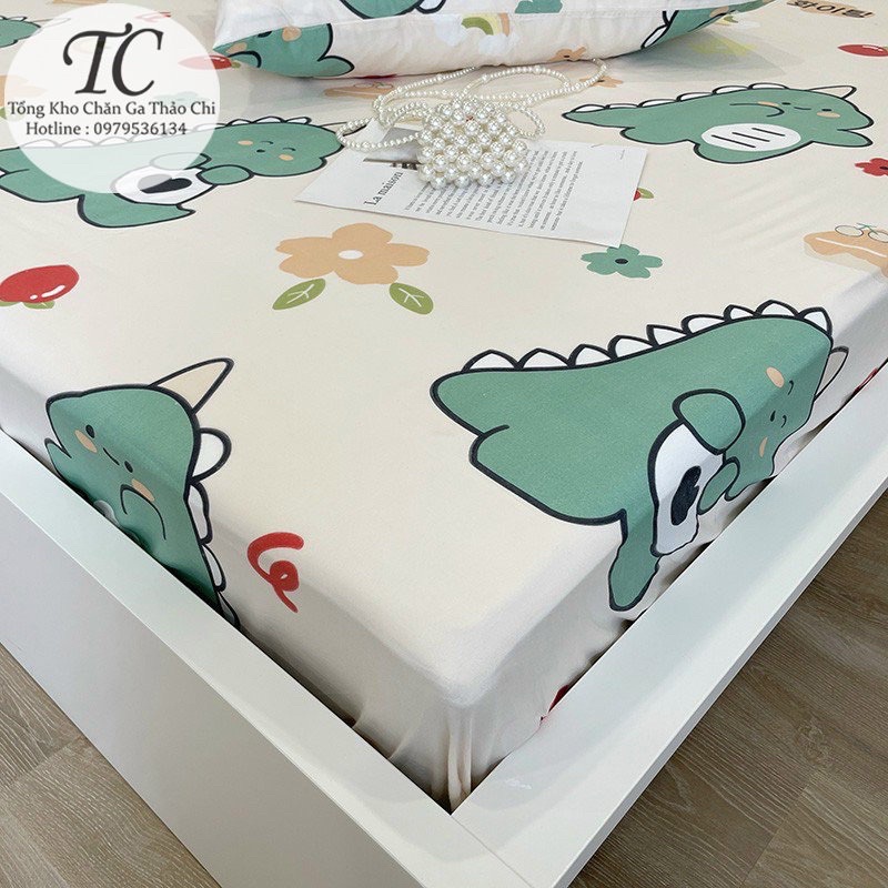 Bộ Ga Gối- Drap Giường Kèm 2 Vỏ Gối Cotton Poly Thoáng Mát
