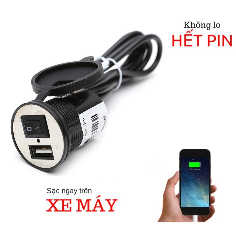 Sạc điện thoại gắn trên xe máy, MOTO loại 1 ,sạc cổng USB,loại 1 cổng USB, hàng chất lượng.