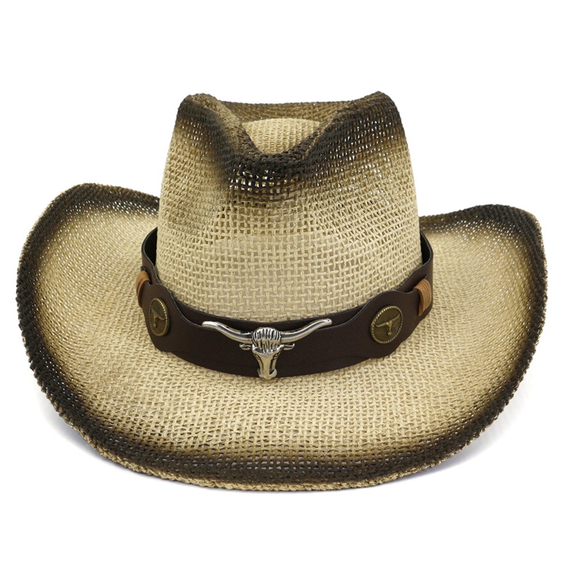 Nón Cao Bồi Cói Rộng Vành Che Nắng Dễ Phối Đồ Kiểu Phương Tây