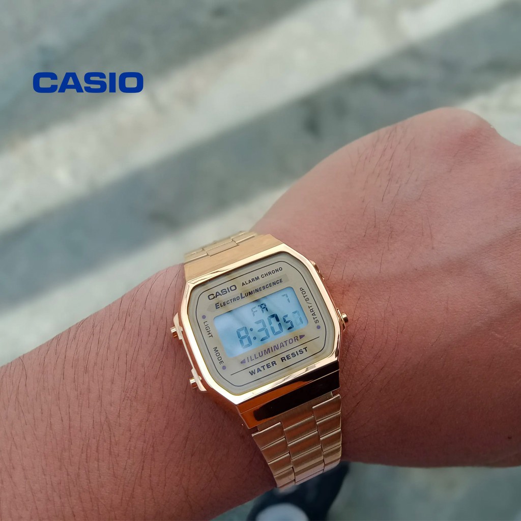 Đồng hồ nam nữ Casio A168WG-9WDF chính hãng - Bảo hành 1 năm, Thay pin miễn phí trọn