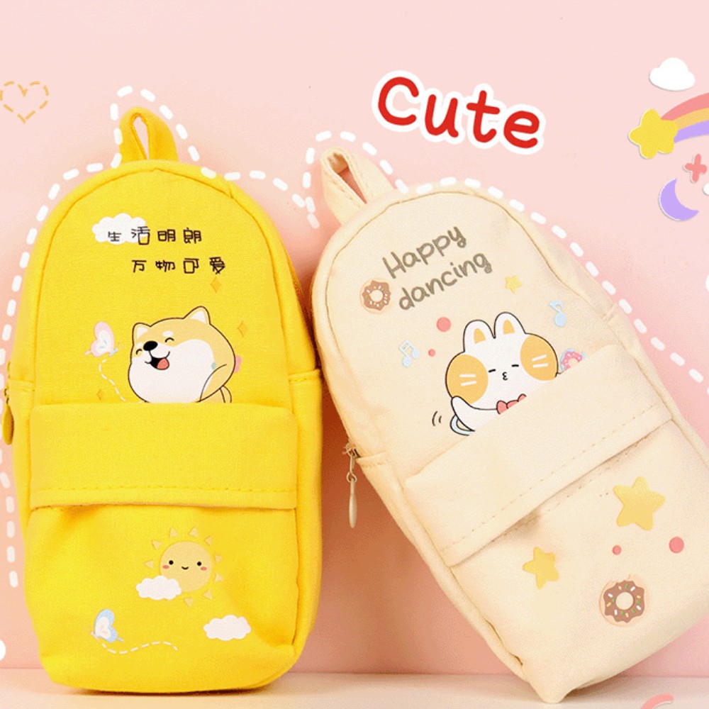 Túi hộp bút vải canvas cute Hàn Quốc H05 Taro Stationery