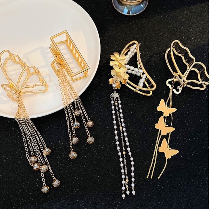 thời trang kẹp tóc đính đá Kẹp tóc kim loại nơ tua xinh đẹp Thời trang Hàn Quốc cho nữ set kẹp tóc hàn quốc kẹp càng cua nơ kẹp tóc mái kẹp tóc càng cua cặp tóc kẹp nơ kẹp mái phụ kiện tóc