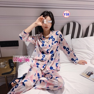 Pijama Lụa Hoa Dài Tay Cao Cấp Y37