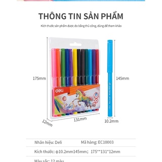 Bút dạ 12 màu deli C10003
