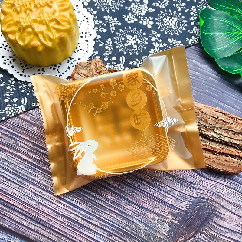 Khay túi mẫu thỏ vàng 100g đựng bánh trung thu