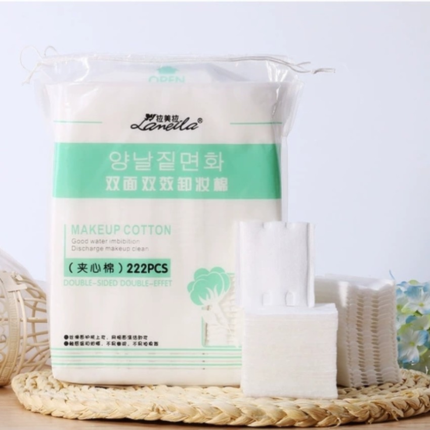 LAMEILA – Bông tẩy trang 2 mặt 3 lớp gói 222 miếng LAML04