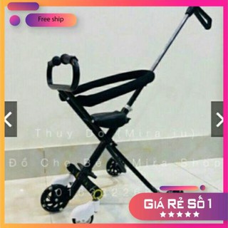Xe đẩy siêu thị 5 bánh gấp gọn kèm giỏ