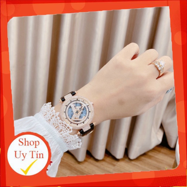Đồng hồ LV  nữ dây da ko rỉ mặt xoay cao câp bền đẹp siêu hot, chống nước , bảo hành 12 tháng
