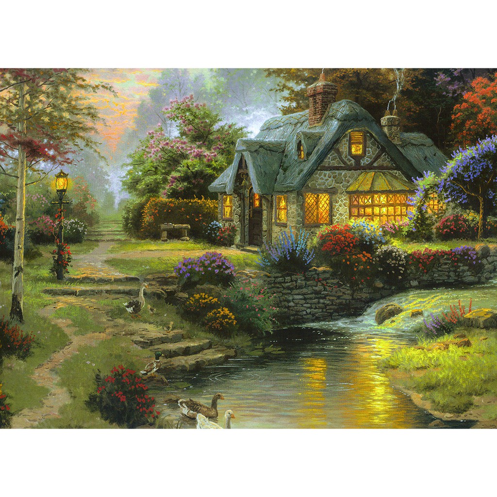 Tranh ghép hình Tini Puzzle 450 mảnh bằng giấy Stillwater Cottage - có nhận in theo yêu cầu