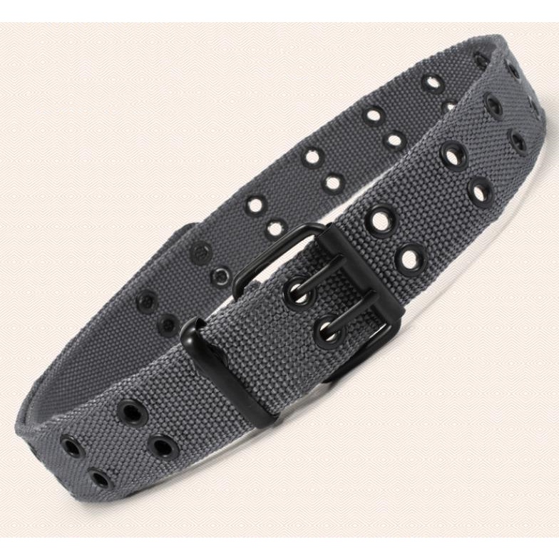 Thắt Lưng Vải Canvas Sợi Nylon Bện Dây Khóa Kim Loại 3.8cm Cho Nam Nữ