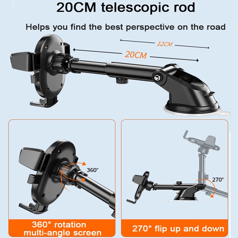 360 ° Giá Đỡ Điện Thoại Có Giác Hút Gắn Xe Hơi Xoay Được Tiện Dụng