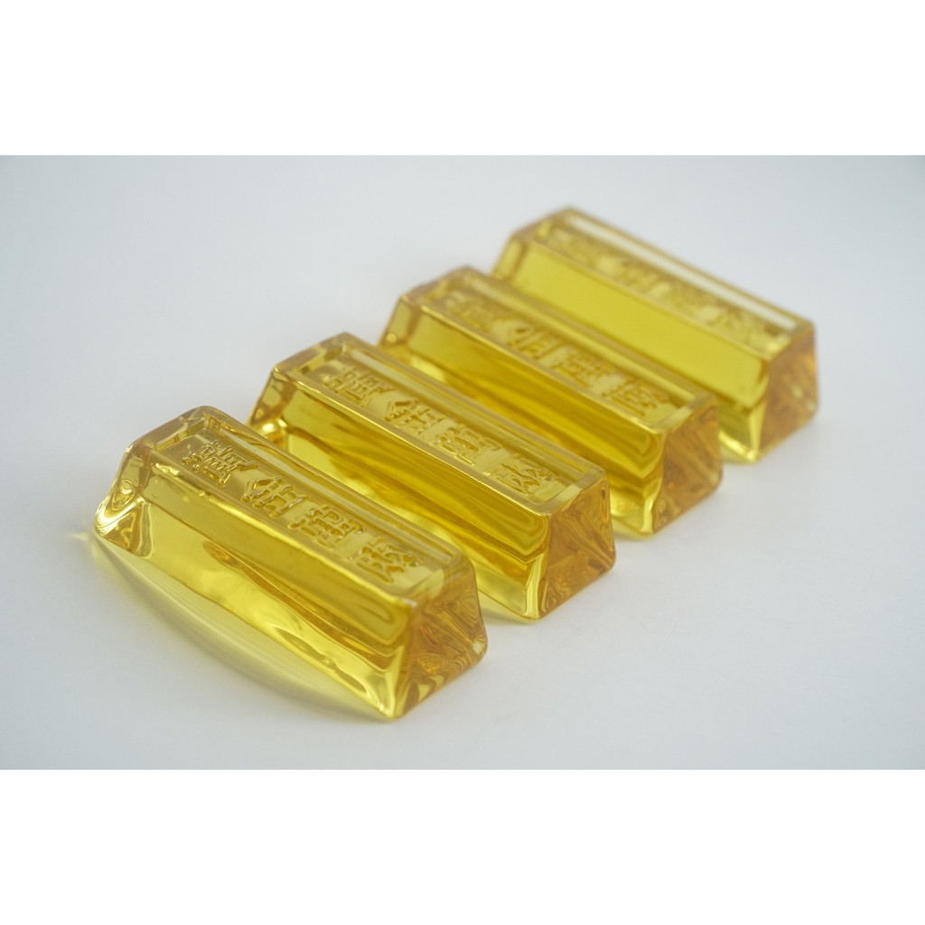 Thỏi vàng Thần Tài phong thủy chiêu tài nạp lộc lưu ly - Dài 6cm, dày 2,5cm