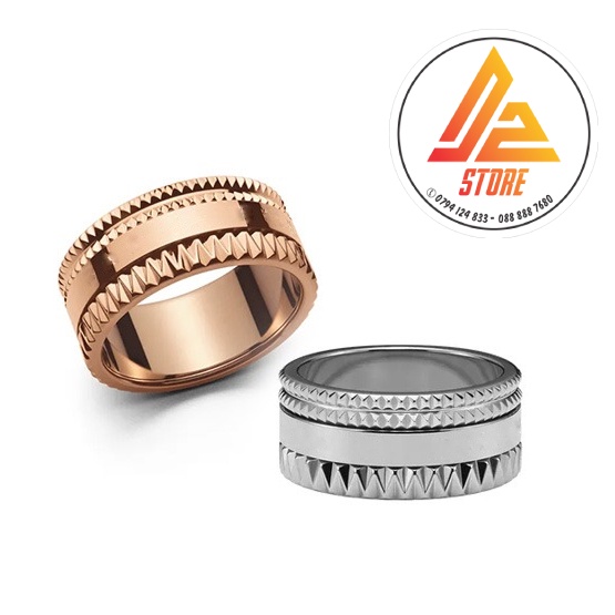 Nhẫn Titanium v5 - Nhẫn cặp đôi thời trang 316L thép không gỉ [Bảo Hành 5 năm]