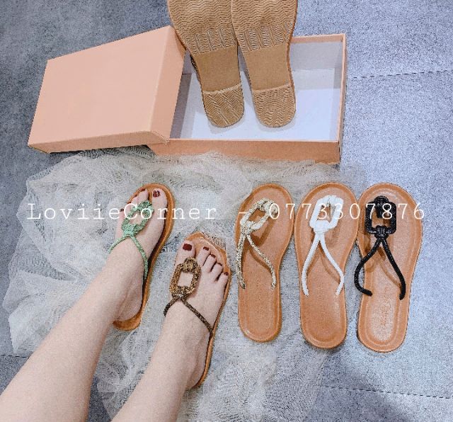 LOVIIECORNER-DÉP THỜI TRANG QUẢNG CHÂU DÂY MẢNH QUAI KẸP - DÉP BỆT ĐẾ NÂU KHÓA VUÔNG XỎ NGÓN-D191227 | BigBuy360 - bigbuy360.vn