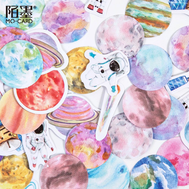 Bộ sticker/ Hình dán vũ trụ và phi hành gia (45 Hình)