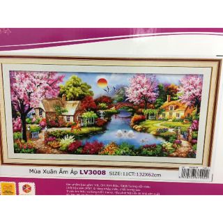 Tranh thêu chữ thập tổ ấm hạnh phúc lv3008 (132*62)