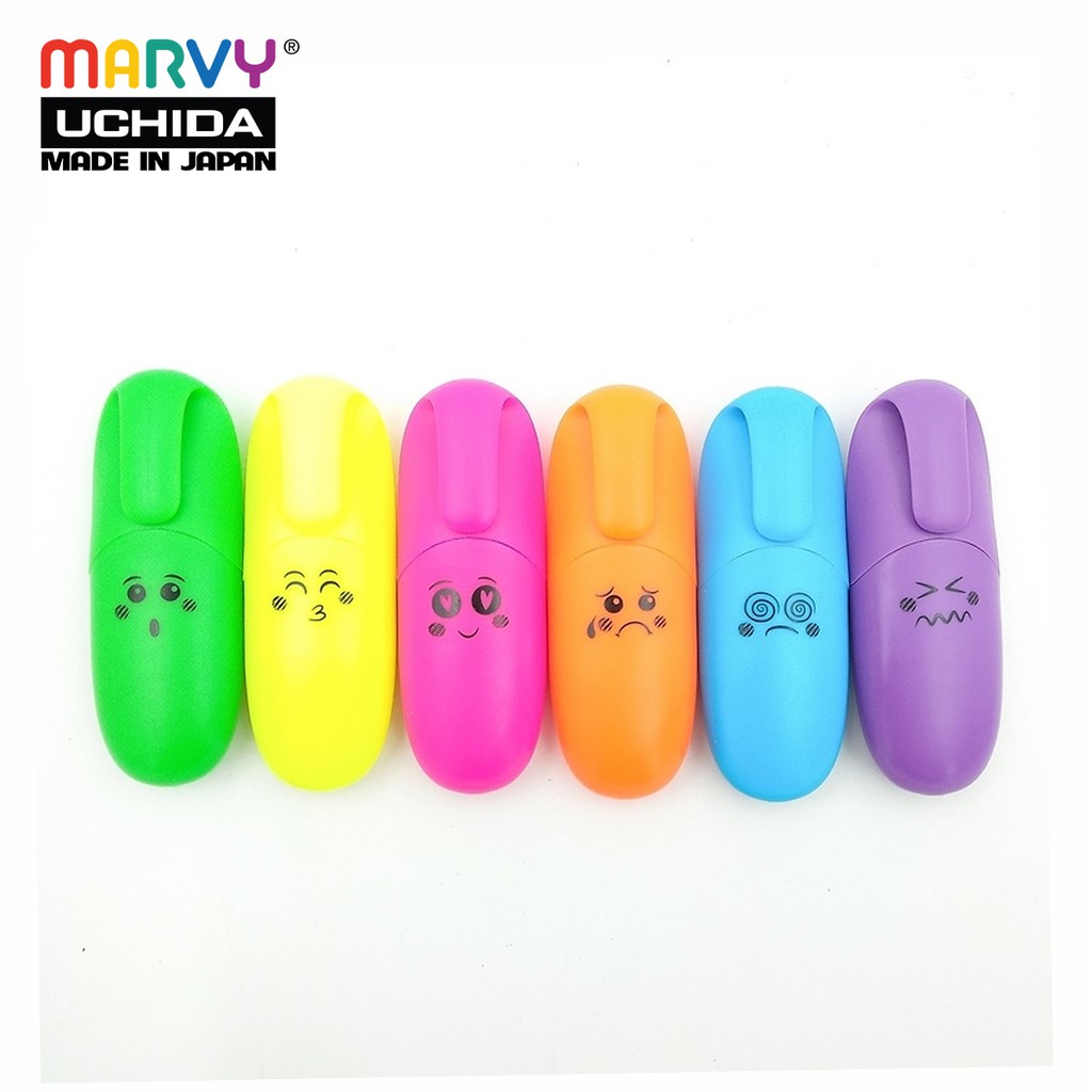 Set 6 màu dạ quang Marvy Uchida 60 (Màu cơ bản)