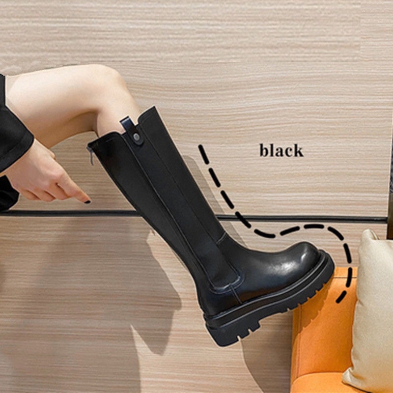 Giày boots cao cổ đế cao co giãn | BigBuy360 - bigbuy360.vn