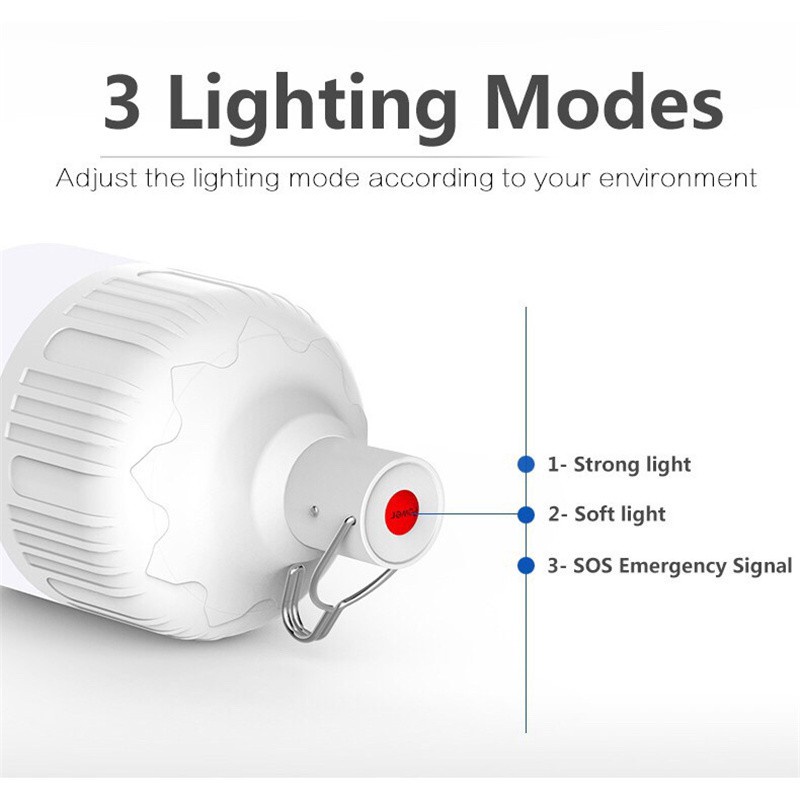 Đèn LED Licer di động 3 chế độ dùng khẩn cấp ngoài trời có sạc USB không thấm nước thích hợp cho quầy hàng chợ đêm