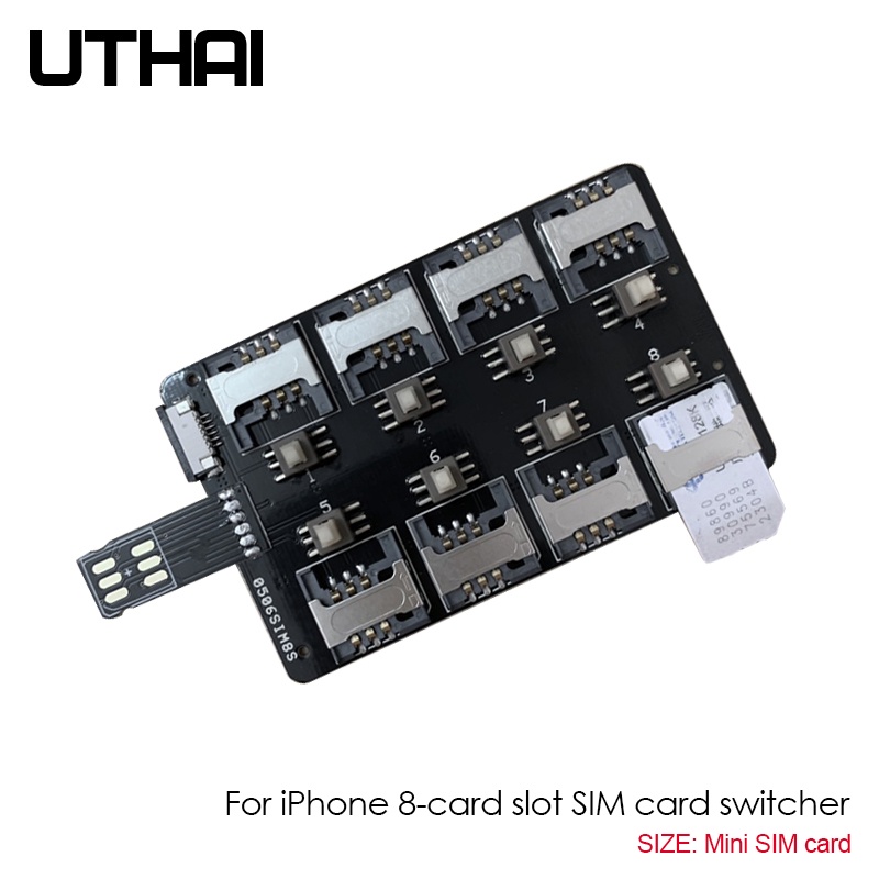 Đầu Đọc Thẻ Sim T13 12 Ngăn Màu Xanh Lá Cho IPhone Android Mini Sim Nano Sim