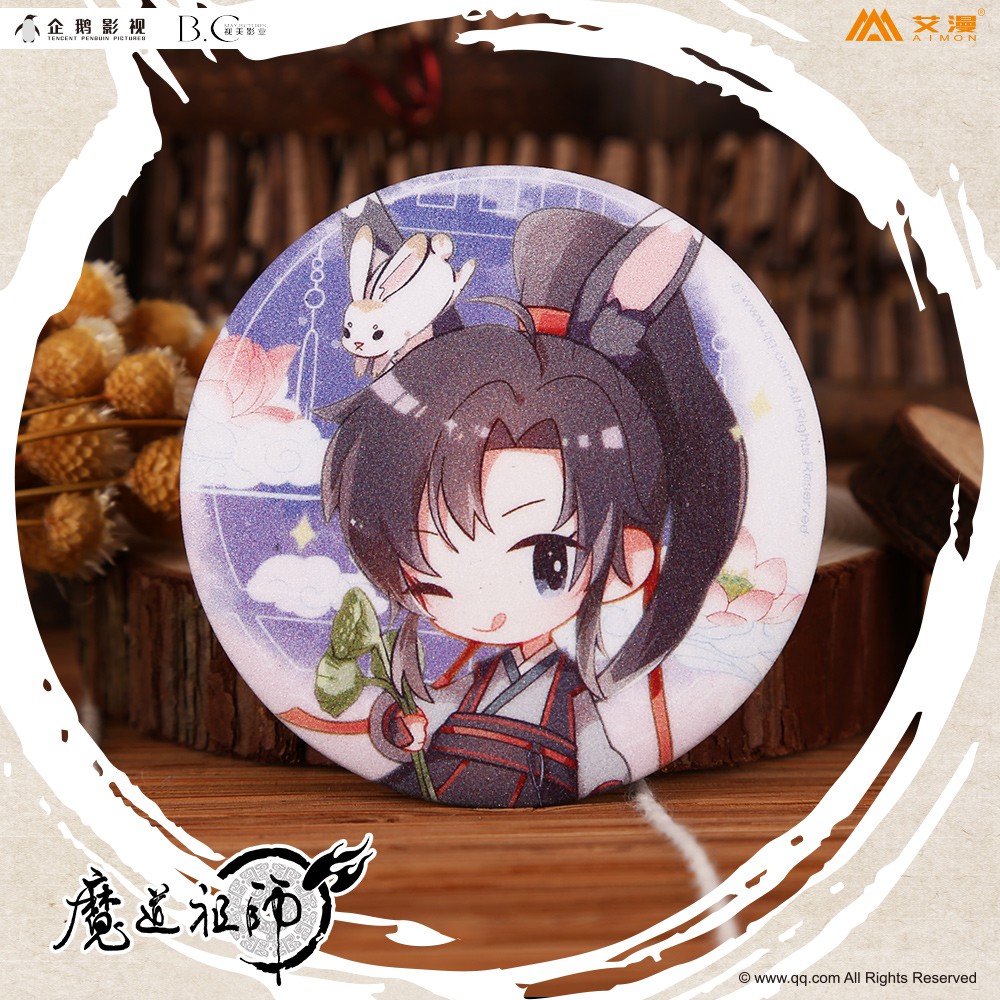 Huy hiệu chibi tai thỏ Ma Đạo Tổ Sư chính hãng AIMON Tencent