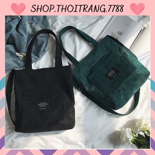 Túi tote vải nhung mới Living hot 2450 shop thời trang