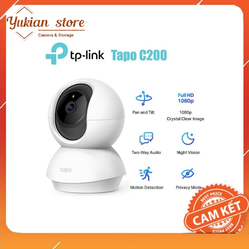 Camera Wi-Fi Không Dây TP-Link Tapo C200 1080P 2MP An Ninh Gia Đình - Đàm thoại 2 chiều, xoay 360 độ