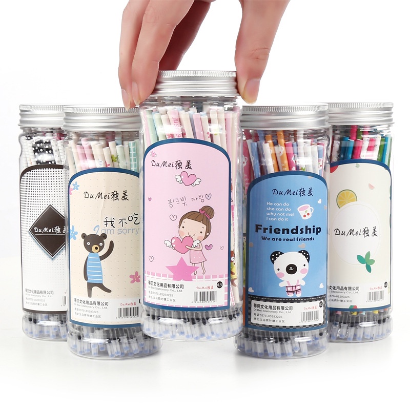 Ruột thay thế bút bi gel, bút nước in hình hoạt hình dễ thương CREAMY, ngòi 0.5mm mực đen