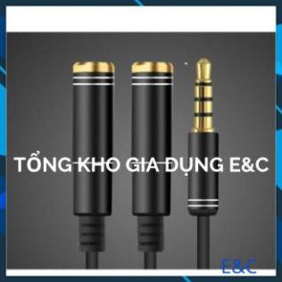 Dây chia từ jack 3.5 ra 1 tai nghe và 1 mic 4 khấc mạ vàng cao cấp, dây chia 1 tai 1 mic, jack chia audio