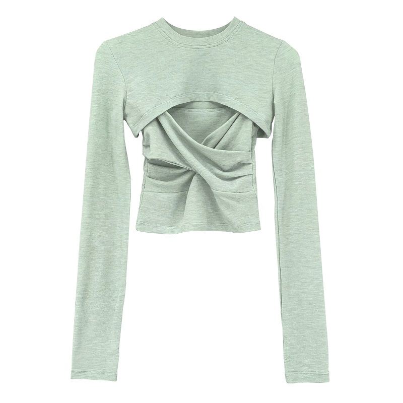 Áo Lửng Tay Dài Hai Mảnh Phong Cách Âu Mỹ Quyến Rũ Dành Cho Nữ