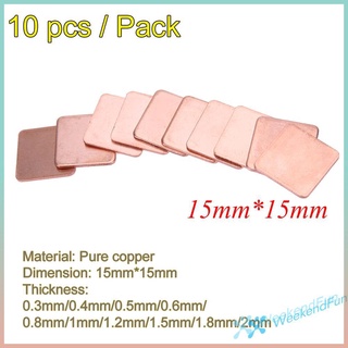 Set 10 miếng đồng tản nhiệt 15mmx15mm 0.3mm sang 2mm dành cho laptop