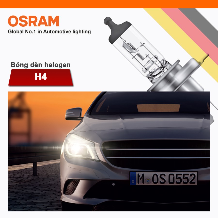 Bóng Đèn Halogen OSRAM Original H4 12V 60/55W Nhập Khẩu Chính Hãng