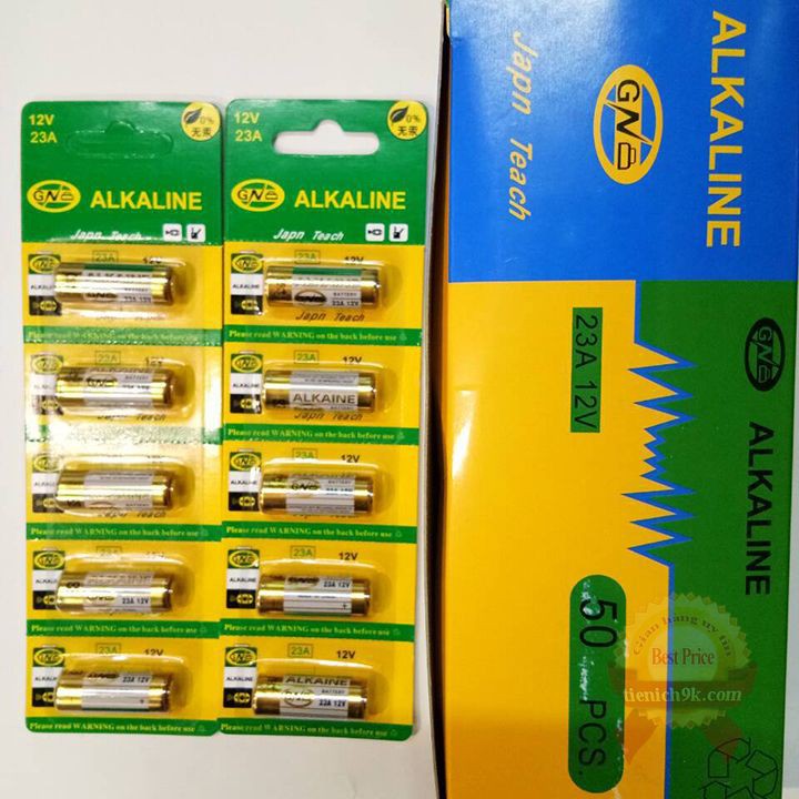 Pin điều khiển cửa cuốn 12V23A hãng ALKALINE cho chuông cửa và khóa xe máy MN21 LRV08 A23