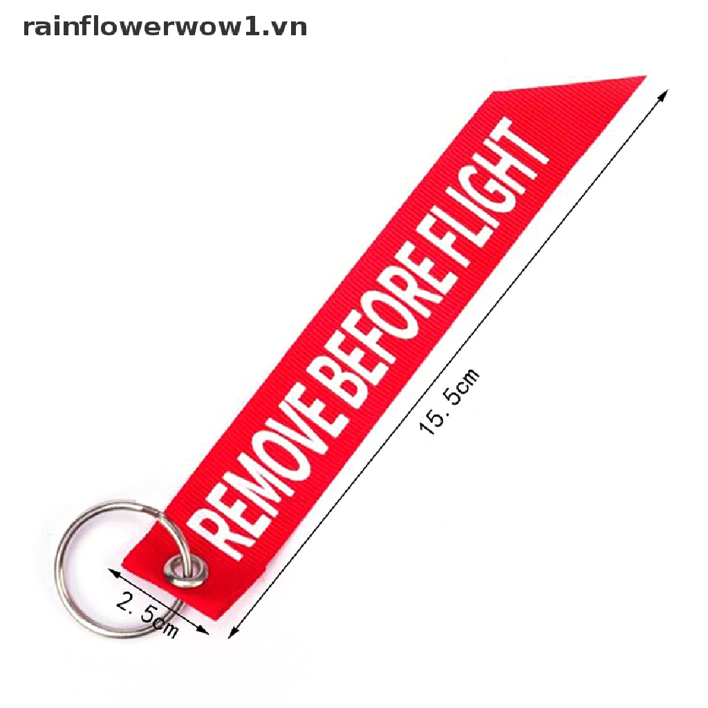 (VNRAIN) Móc Khóa Thêu Chữ Remove Before Flight Cho Túi Xách / Xe Đạp / Xe Hơi /