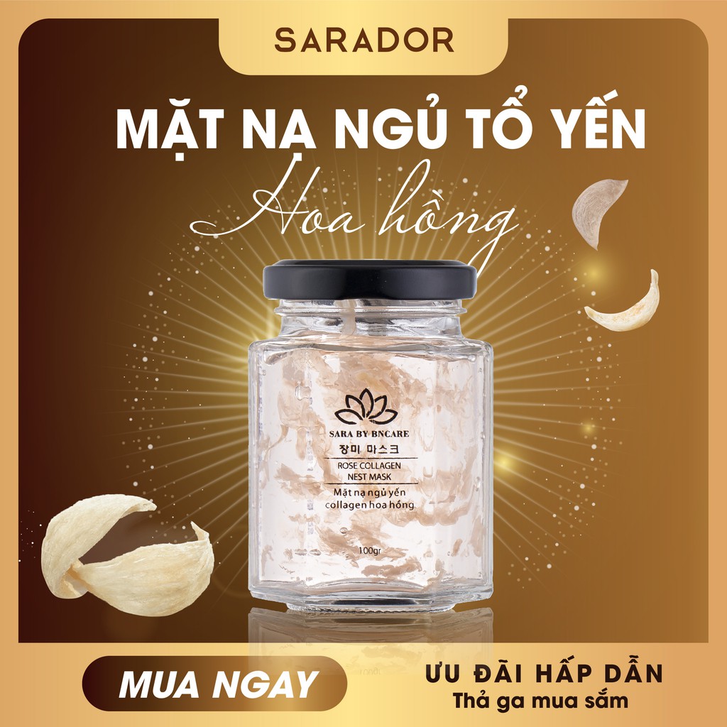Mặt nạ Ngủ Tổ Yến Tinh Chất Hoa Hồng trắng da, mờ thâm, thải độc, dịu dị ứng, se lỗ chân lông