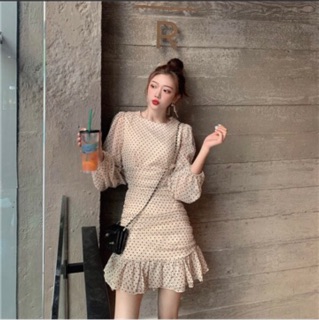 Đầm đuôi cá chấm bi