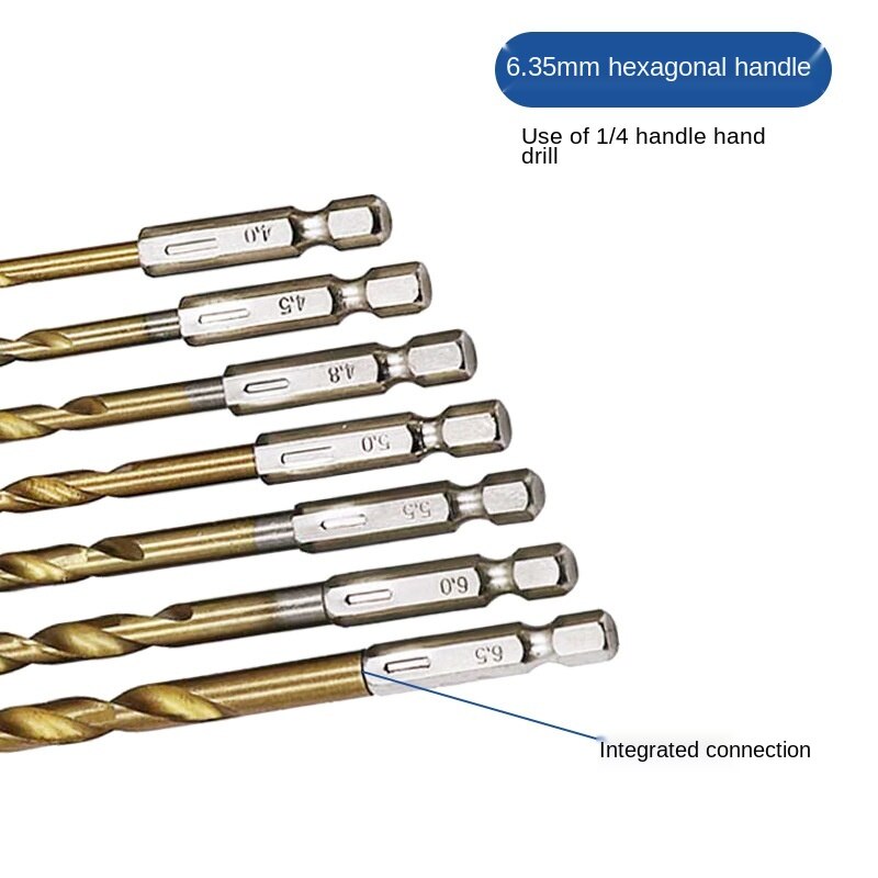 Set 13 mũi khoan trục lục giác mạ titan chất lượng cao có hộp đựng