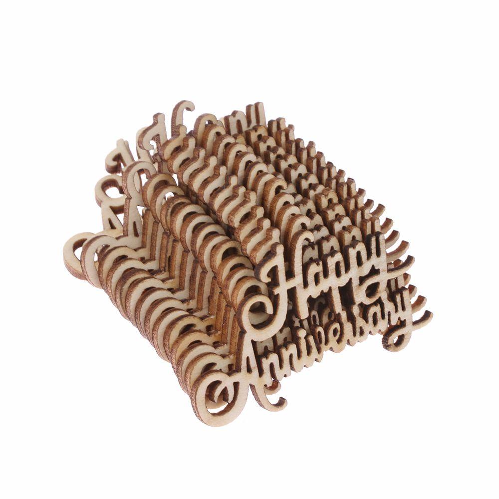 Bộ 15 Miếng Gỗ Khắc Chữ Cắt Laser Treo Trang Trí Nhà