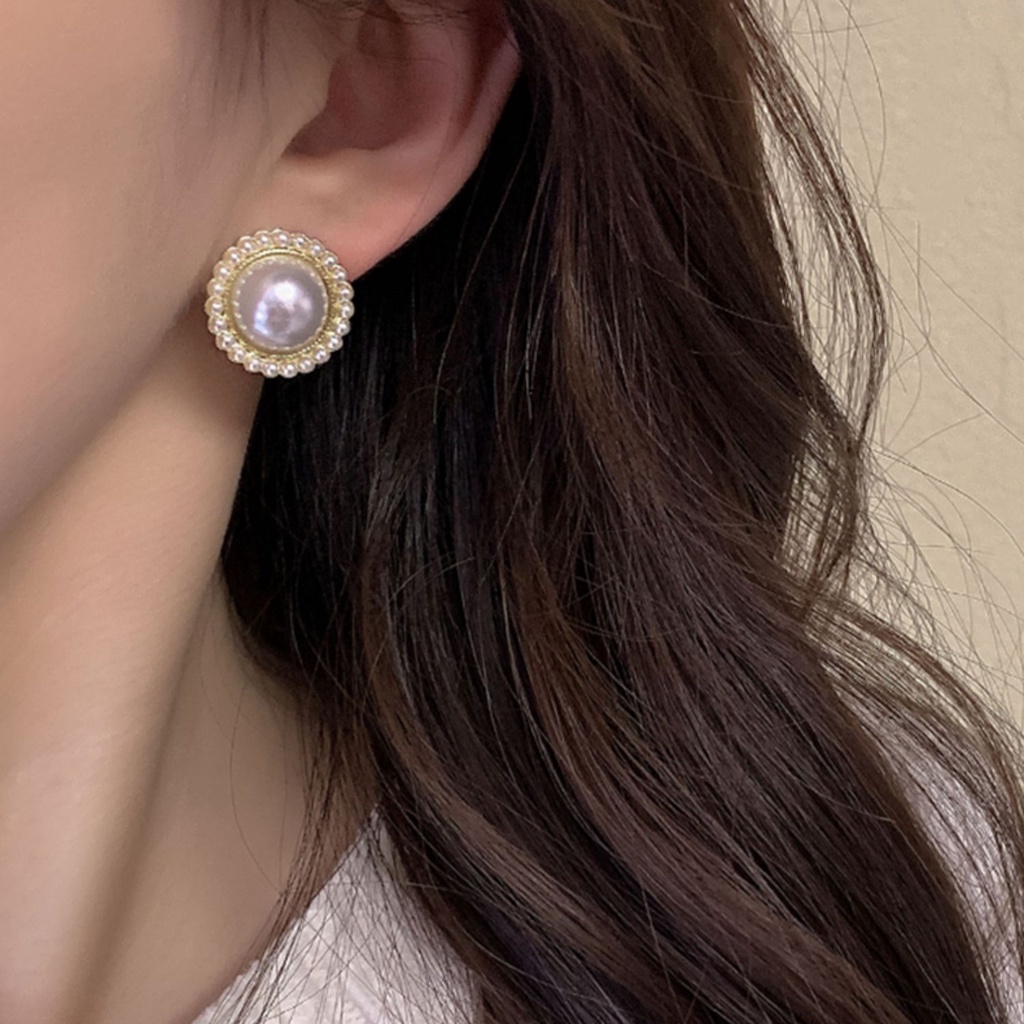 Bộ Khuyên Tai Ngọc Trai Phong Cách Pháp Sang Trọng 925 2023
