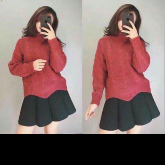 Áo len vặn thừng lượn sóng QC
