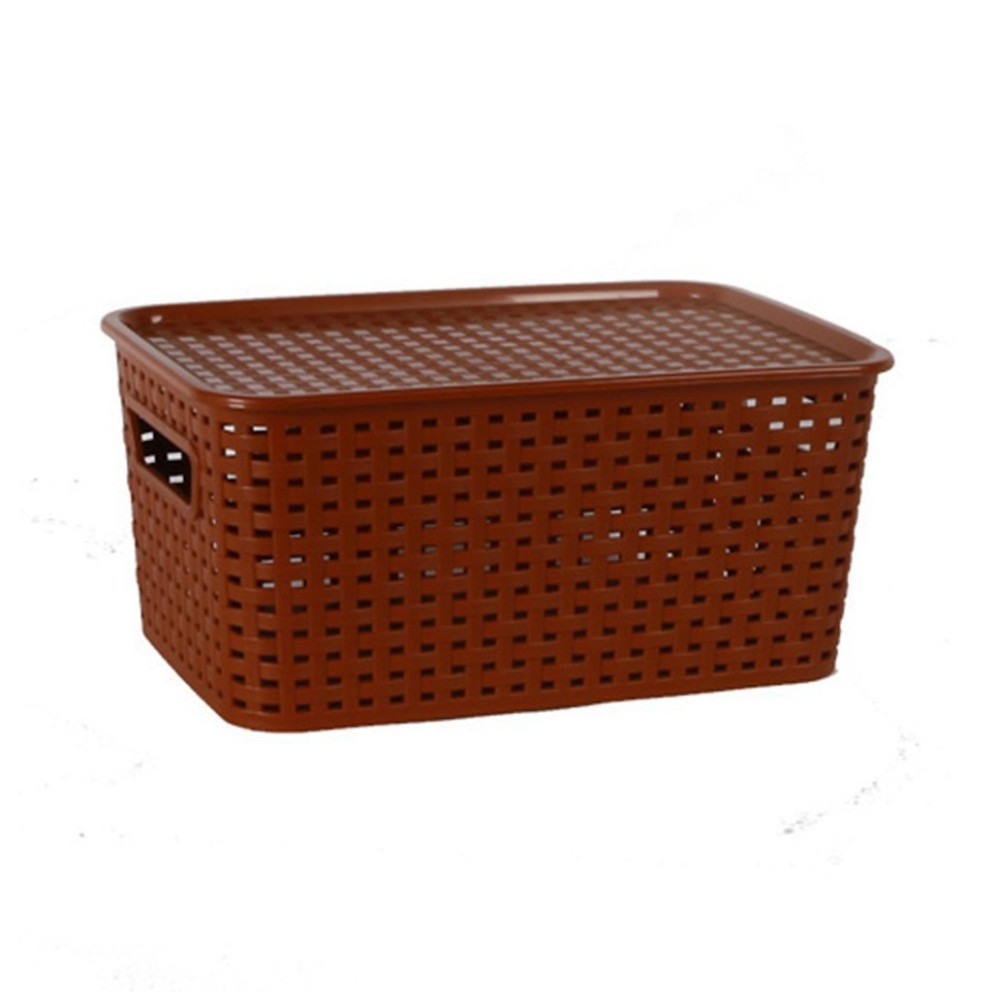 Giỏ nhựa kiểu Hàn Quốc có nắp size bé 29x20x13cm nhựa cao cấp dày đẹp bền chắc đa năng đựng đồ sơ sinh quần áo