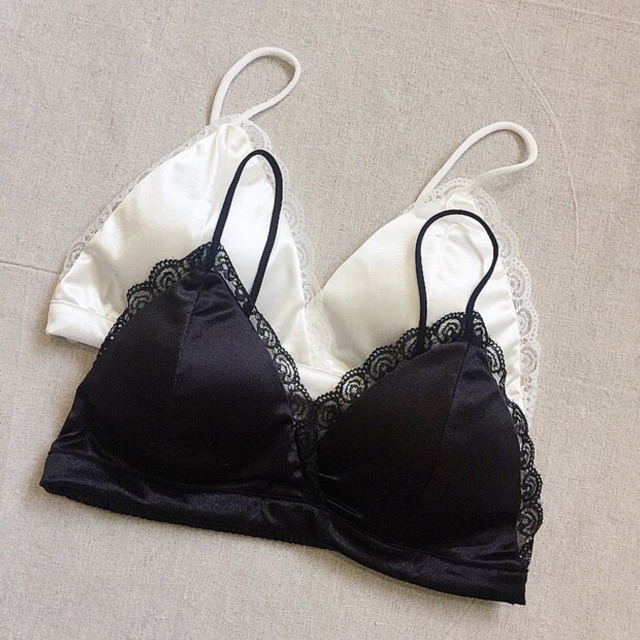 Bralette lụa phối ren