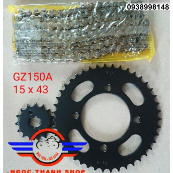 Bộ nhông xích đĩa GZ150A GZ 150 GZ150 màu đen --NTS