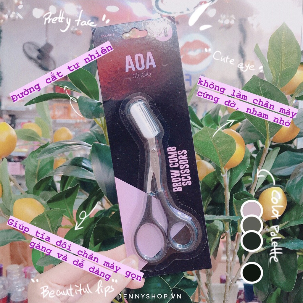 Kéo Cắt Tỉa Lông Mày AOA Studio Brow Scissors